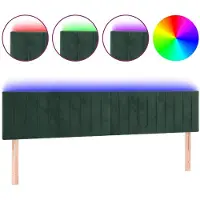 vidaXL Tête de lit LED vert foncé 160x5x78/88 cm velours