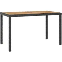 vidaXL Table de jardin noire et brune 123x60x74 cm bois massif acacia