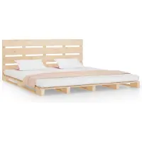 vidaXL Lit en bois massif sans matelas 135x190 cm pin