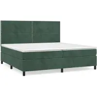 vidaXL Lit boxspring avec matelas vert foncé 200x200 cm velours