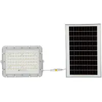 V-TAC Projecteur LED Solar 15W Télécommande, AUTO, Timer, IP65 Blanc VT-120W-W 6400K 1200lm