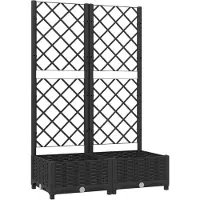 vidaXL Jardinière avec treillis Noir 80x40x121,5 cm PP