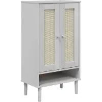vidaXL Armoire à chaussures SENJA aspect rotin blanc bois massif