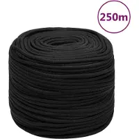 vidaXL Corde de bateau Noir complet 8 mm 250 m polypropylène