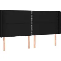 vidaXL Tête de lit avec oreilles noir 203x16x118/128 cm Tissu
