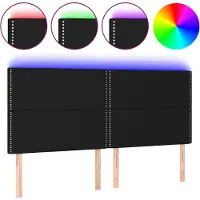 vidaXL Tête de lit LED noir 180x5x118/128 cm Tissu