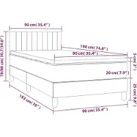 vidaXL Lit boxspring avec matelas gris clair 90x190 cm Tissu