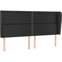 vidaXL Tête de lit avec oreilles Noir 203x23x118/128 cm Similicuir