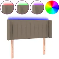 vidaXL Tête de lit LED Taupe 103x16x78/88 cm Tissu
