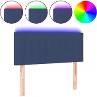 vidaXL LED Tête de lit bleu 100x5x78/88 cm Tissu