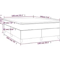 vidaXL Lit boxspring avec matelas Crème 140x190 cm simili-cuir