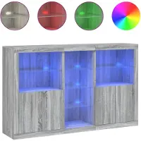 vidaXL Sideboard avec lampes LED Gris Sonoma 162x37x100 cm