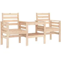 vidaXL Banc de jardin avec table 2 places bois de pin massif