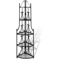 vidaXL Étagère d’angle pour plantes en noir