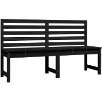 vidaXL Banc de jardin noir 157,5 cm pin massif