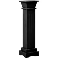 vidaXL Support pilier classique carré pour plantes Noir 17x17x66cm MDF