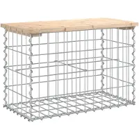 vidaXL Banc de jardin en gabions 63x31,5x42 cm Pin massif