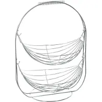 Secret De Gourmet Corbeille À Fruits Double - H. 45 Cm - Argent