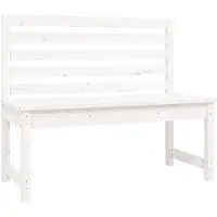 vidaXL Banc de jardin blanc 109 cm pin massif