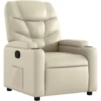 vidaXL Fauteuil relax Crème Similicuir