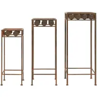 vidaXL Ensemble de supports pour plantes 3 pièces style vintage métal rouillé