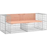 vidaXL Banc de jardin en gabions 184x71x65,5 cm Bois massif Douglas