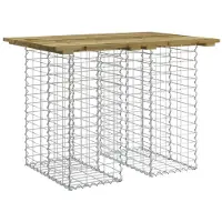 vidaXL Banc de jardin en gabions 100x70x72 cm Bois de pin imprégné