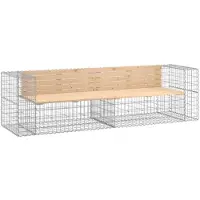 vidaXL Banc de jardin en gabions 244x71x65,5 cm Pin massif