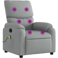 vidaXL Fauteuil de massage gris clair Tissu