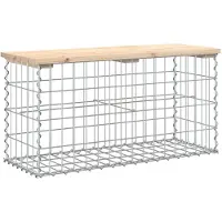 vidaXL Banc de jardin en gabions 83x31,5x42 cm Pin massif