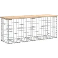 vidaXL Banc de jardin en gabions 103x31,5x42 cm Pin massif