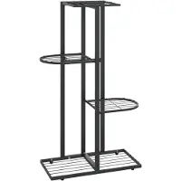 vidaXL Support pour plantes 4 niveaux 43x22x76 cm Noir Métal