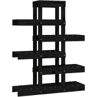vidaXL Support à plantes Noir 85x25x109,5 cm Bois massif de pin