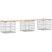 vidaXL Banc de jardin en gabions 203x44x42 cm Pin massif