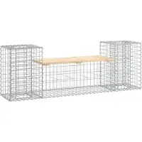 vidaXL Banc de jardin en gabions 183x41x60,5 cm Pin massif