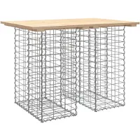 vidaXL Banc de jardin en gabions 100x70x72 cm pin massif