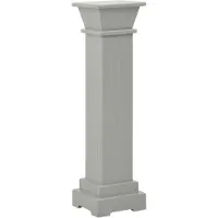 vidaXL Support pilier classique carré pour plantes Gris 17x17x66cm MDF