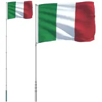 vidaXL Drapeau de l'Italie avec mât 5,55 m Aluminium