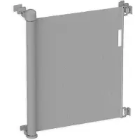 Goliving Barrière de sécurité enroulable - – Barrière pour enfants – Système Push & Turn – Largeur 10 à 150 cm – Cadre en aluminium – Maille grise