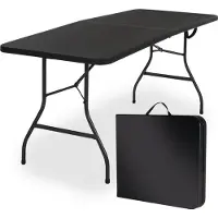 Goliving Table pliante - - Table de camping - Table d'extérieur / intérieur - Résiste aux intempéries - 180 x 70 x 74 cm - Noir