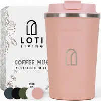 Loti Living Tasse à café à emporter - Tasse thermos - Tasse à café à emporter - Tasse à thé - Tasse de voyage - 380ml - Rose