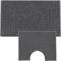 Loti Living Tapis de bain avec tapis de toilette antidérapant - Tapis de douche - Tapis de salle de bain - Tapis de sol - Tapis de bain avec tapis de toilette - Tapis de bain antidérapant - Chenille -