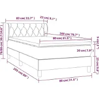vidaXL Lit boxspring avec matelas Crème 80x200 cm Tissu