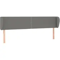 vidaXL Tête de lit avec oreilles Gris foncé 183x23x78/88 cm Tissu