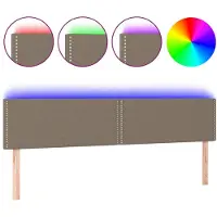 vidaXL Tête de lit LED Taupe 200x5x78/88 cm Tissu