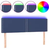vidaXL Tête de lit LED bleue 144x5x78/88 cm Tissu