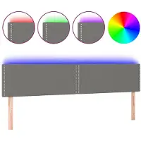 vidaXL Tête de lit LED gris foncé 180x5x78/88 cm Tissu