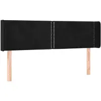 vidaXL Tête de lit avec oreilles noir 147x16x78/88 cm velours
