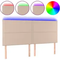 vidaXL Tête de lit à LED Cappuccino 180x5x118/128 cm Similicuir