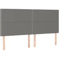 vidaXL Têtes de lit 4 pcs. Gris foncé 90x5x78/88 cm Tissu